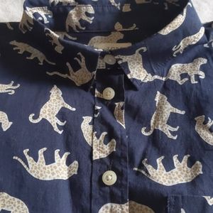 J.CREW Jaguar Print Cotton Shirt - XS and M